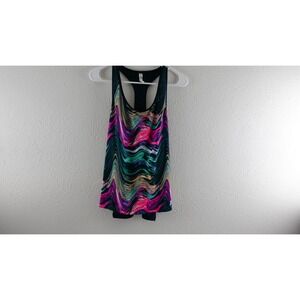 Under Armour Swirl-Print Racerback Tank Top - Pink, Green, Teal, Black